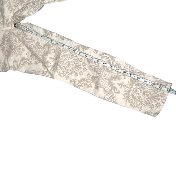 J Brand Capri Romantic Skinny Pants Cream Tan Damask Printed Stretch Women's 25 - Picture 7 of 11